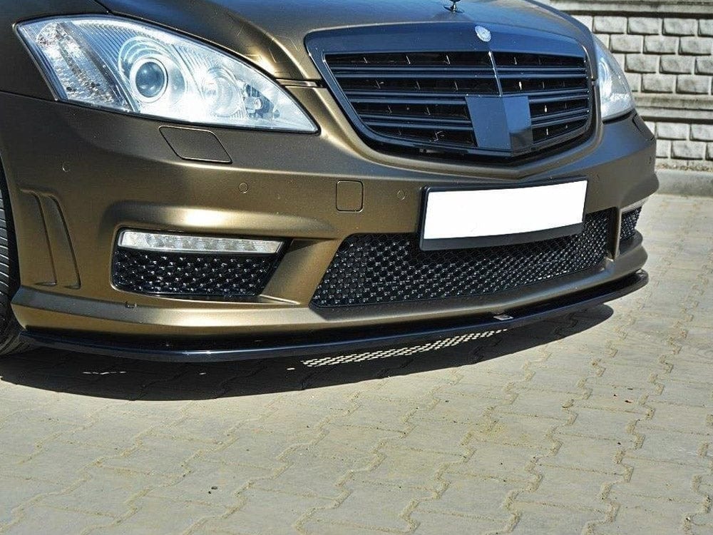 Maxton Design Carbon Look / Yellow Front Splitter Mercedes S-class W221 AMG Maxton Design SR
