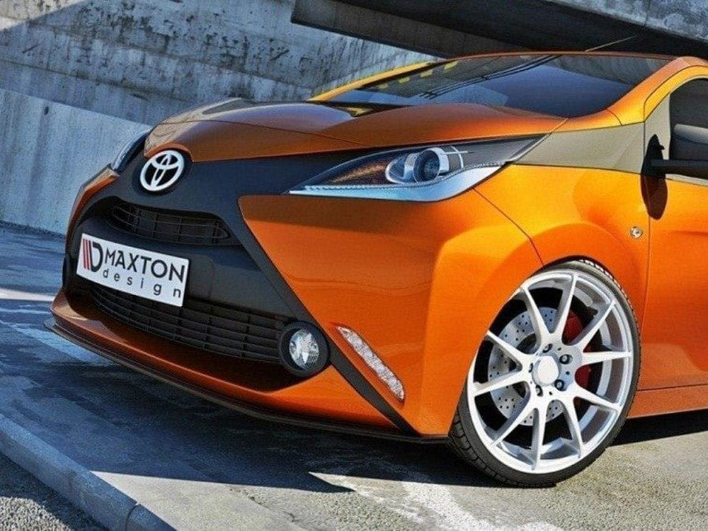 Maxton Design Carbon Look / Yellow Front Splitter Toyota Aygo MK2 Maxton Design SR