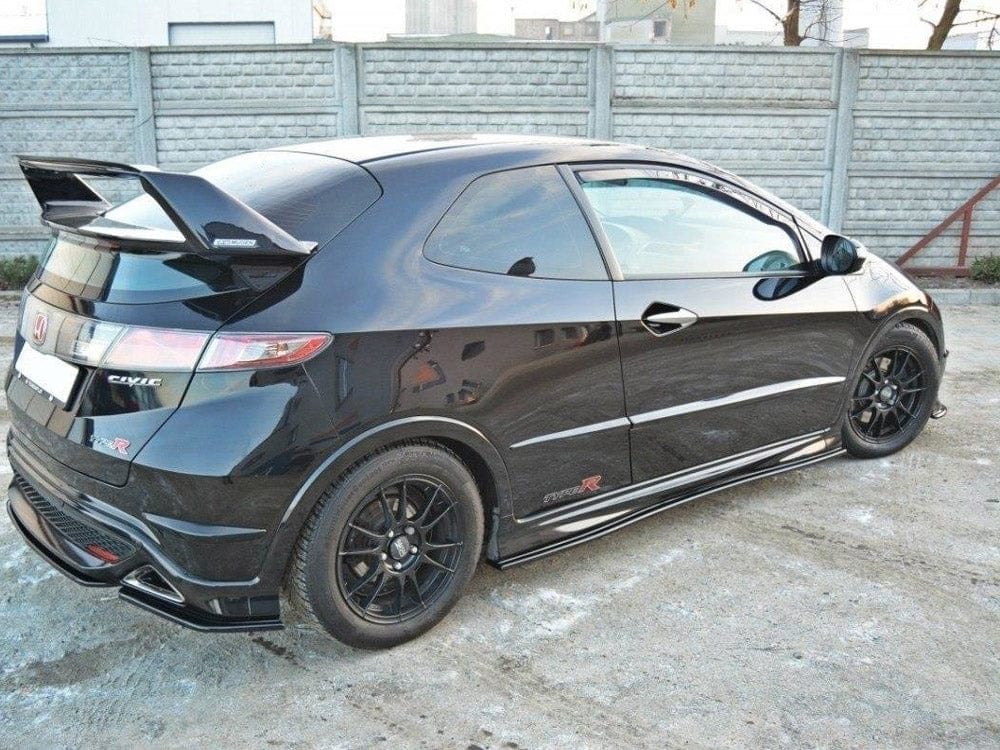 Maxton Design Carbon Look / Yellow Side Skirts Diffusers Honda Civic VIII Type S/R Maxton Design SR