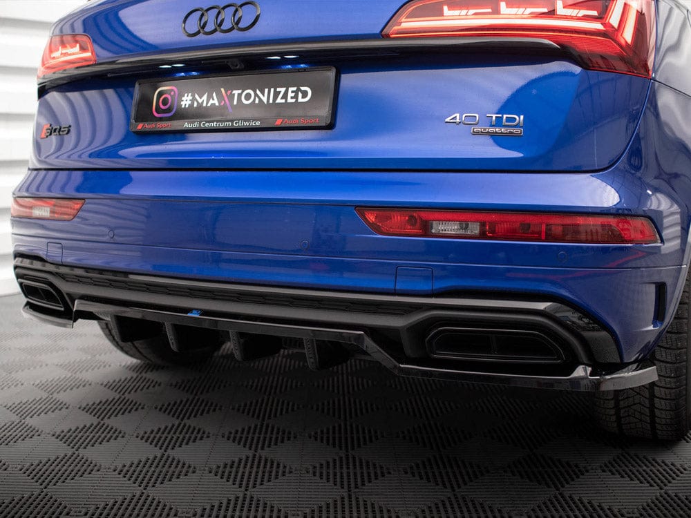 Maxton Design Central Rear Splitter (Vertical Bars) Audi Q5 S-Line SUV Mk2 Facelift Maxton Design SR