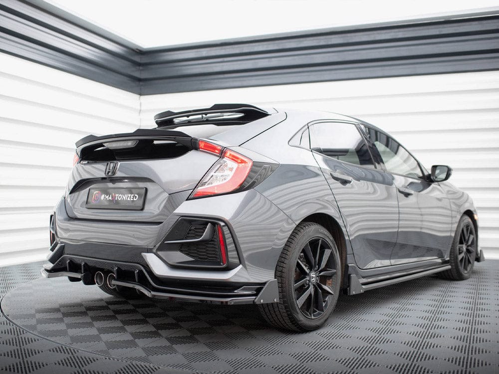 Maxton Design Central Rear Splitter (Vertical Bars) + Flaps Honda Civic Sport Mk 10 Maxton Design SR