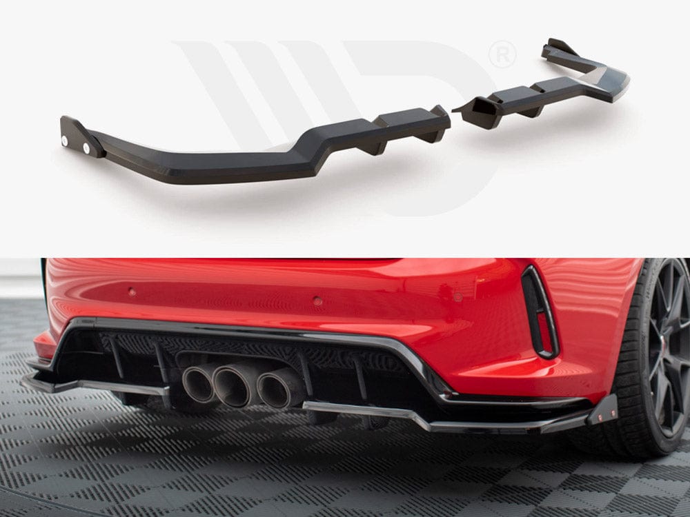 Maxton Design Central Rear Splitter (Vertical Bars) V.1 + Flaps Honda Civic Type-R Mk 11 Maxton Design SR