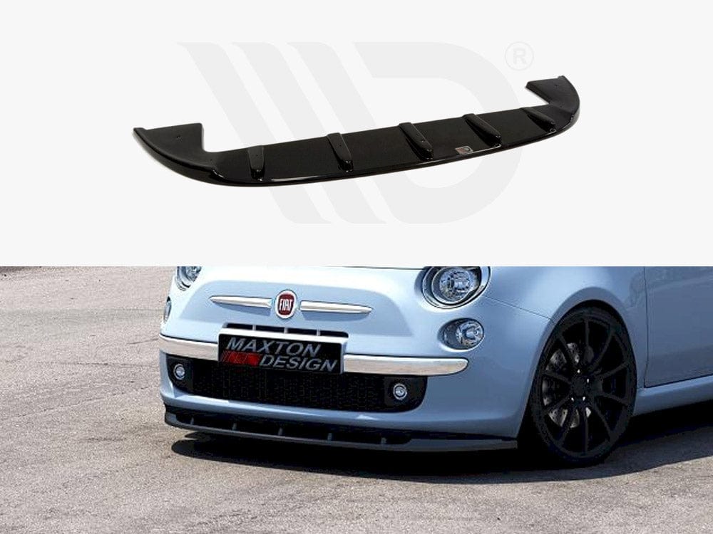 Maxton Design Gloss Black Front Splitter V.1 Fiat 500 Pre-facelift 2007-2014 Maxton Design SR