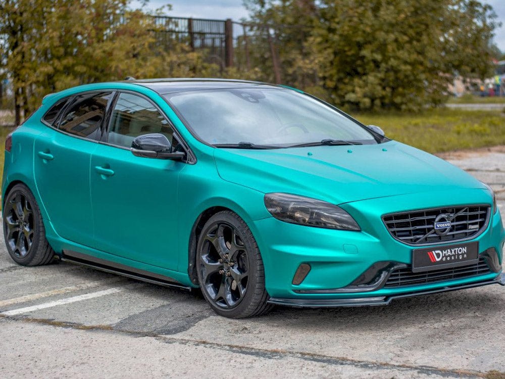 Maxton Design Gloss Black Front Splitter Volvo V40 R-DESIGN 2012-2019 Maxton Design SR