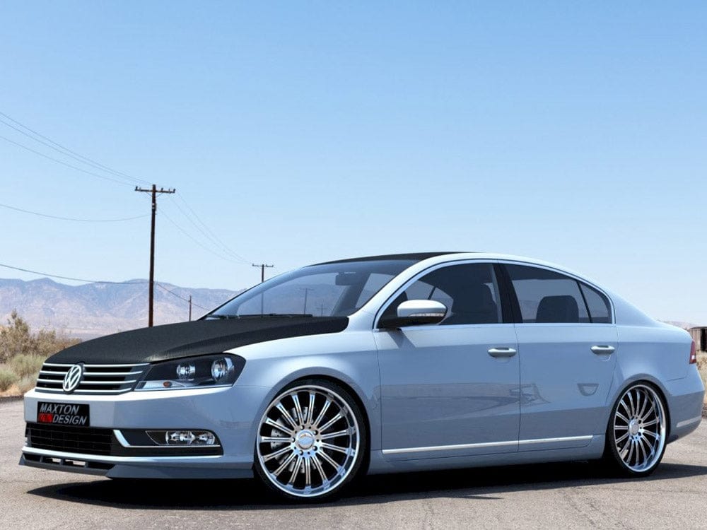 Maxton Design Gloss Black Front Splitter VW Passat B7 Maxton Design SR