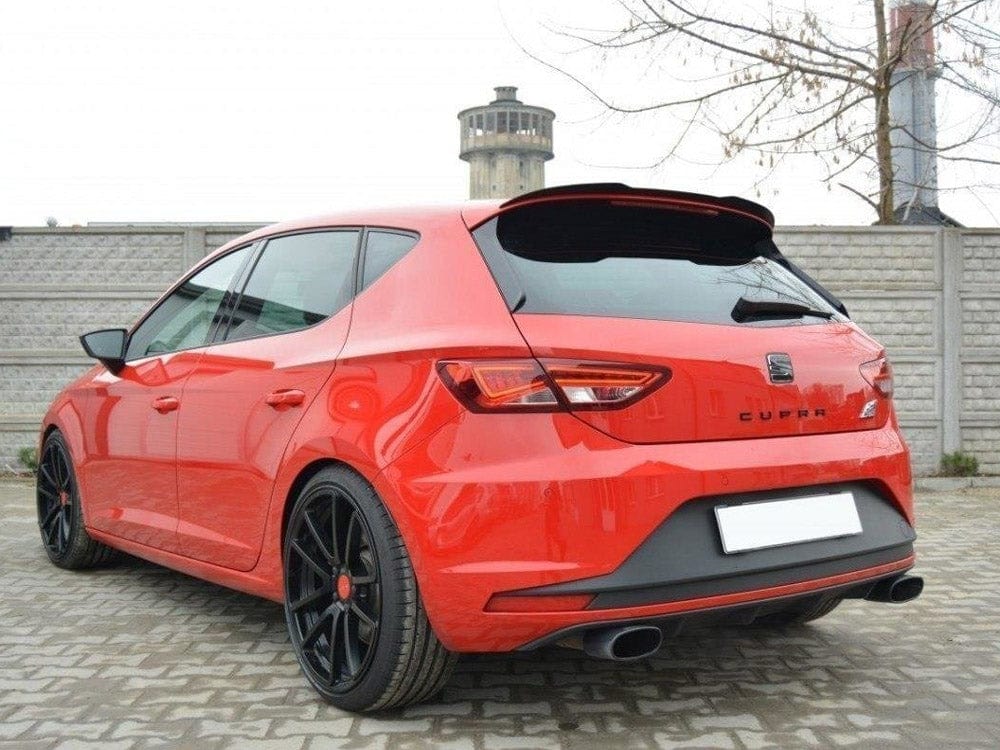 Maxton Design Gloss Black Spoiler CAP Seat Leon MK3 Cupra Hatchback 2012-2016 Maxton Design SR