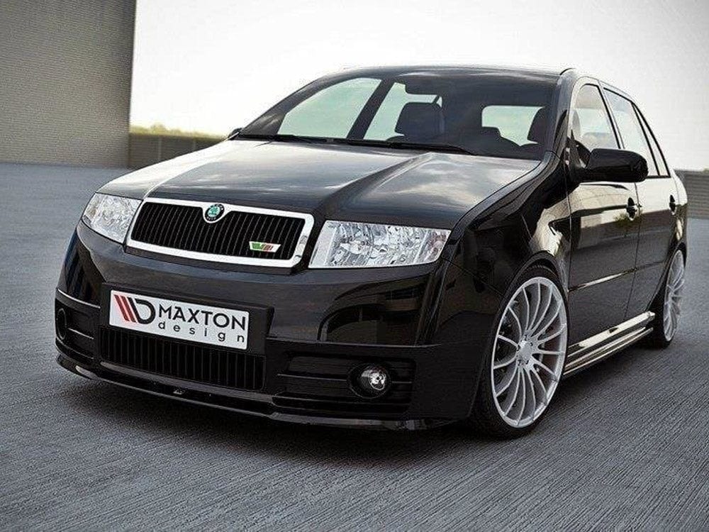 Maxton Design Gloss Black / Yellow Front Splitter Skoda Fabia I RS Maxton Design SR