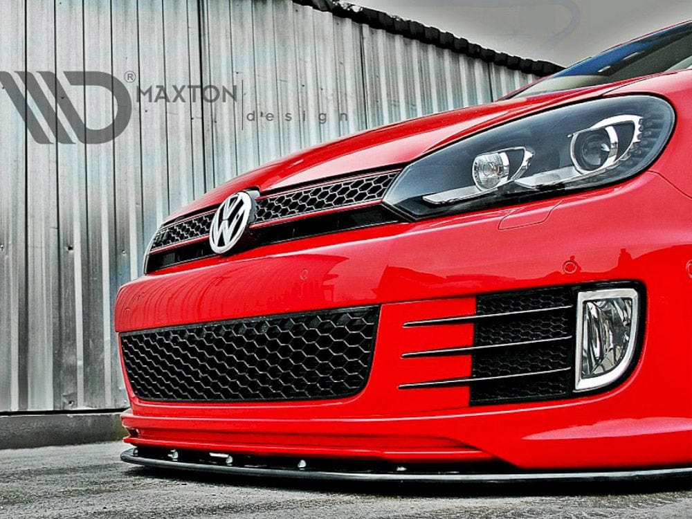 Maxton Design Gloss Black / Yellow Front Splitter VER.2 VW Golf VI (For Golf GTI 35TH) Maxton Design SR