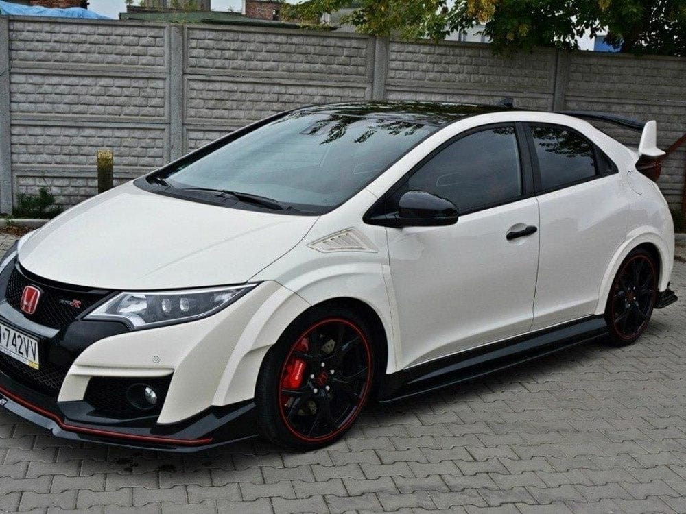 Maxton Design Gloss Black / Yellow Side Skirts Diffusers Honda Civic IX Type R 2015-2017 Maxton Design SR