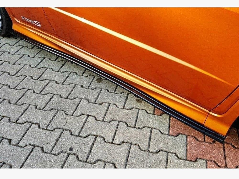 Maxton Design Gloss Black / Yellow Side Skirts Diffusers Honda Civic VIII Type S/R Maxton Design SR