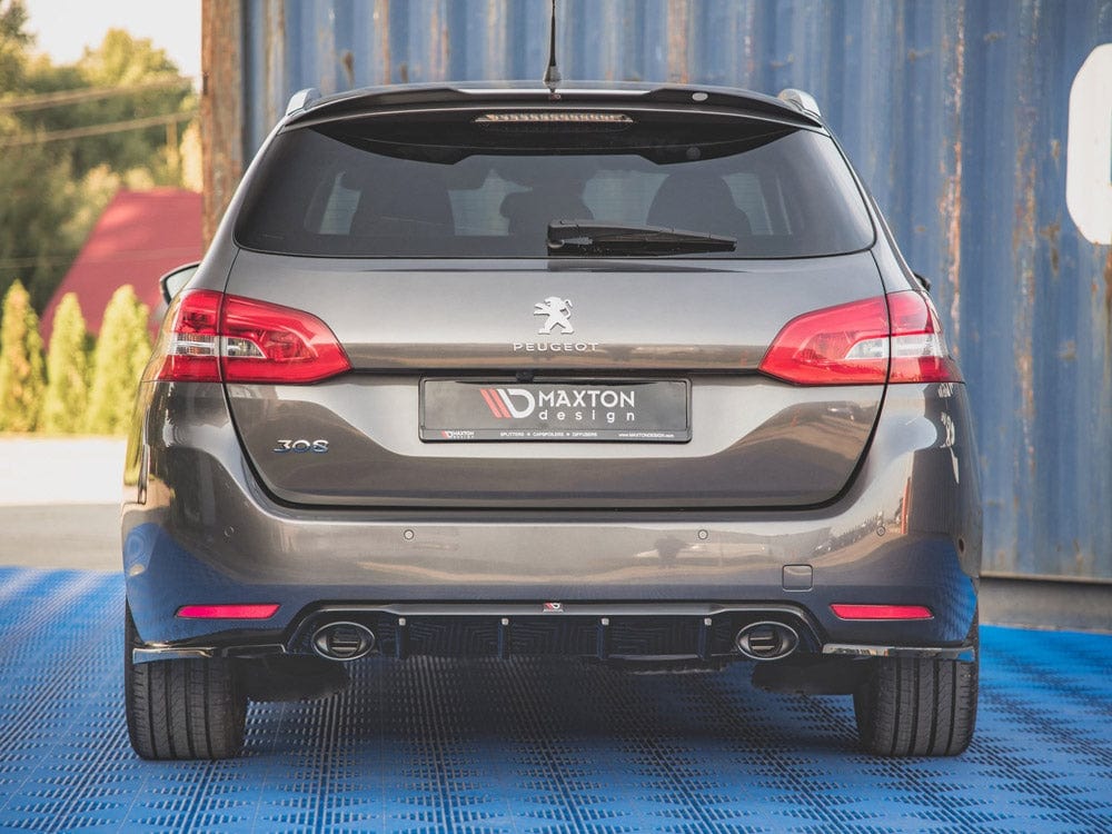 Maxton Design Rear Valance + Exhaust Ends Imitation Peugeot 308 SW Mk2 Facelift TEXTURED Maxton Design SR