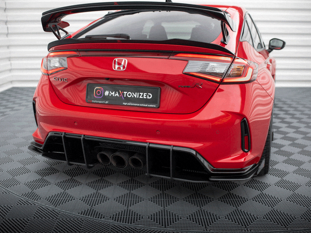 Maxton Design Red + Gloss Flaps Street PRO Rear Diffuser + Flaps Honda Civic Type-R Mk 11 Maxton Design SR