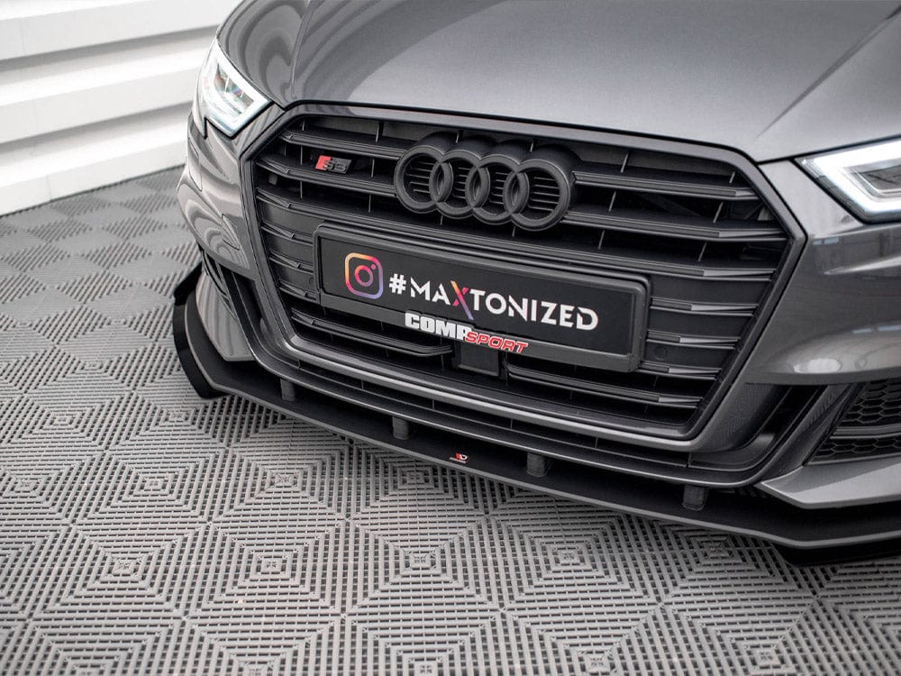 Maxton Design Street PRO Front Splitter V.1 + Flaps Audi S3 / A3 S-Line Sportback 8V Facelift Maxton Design SR