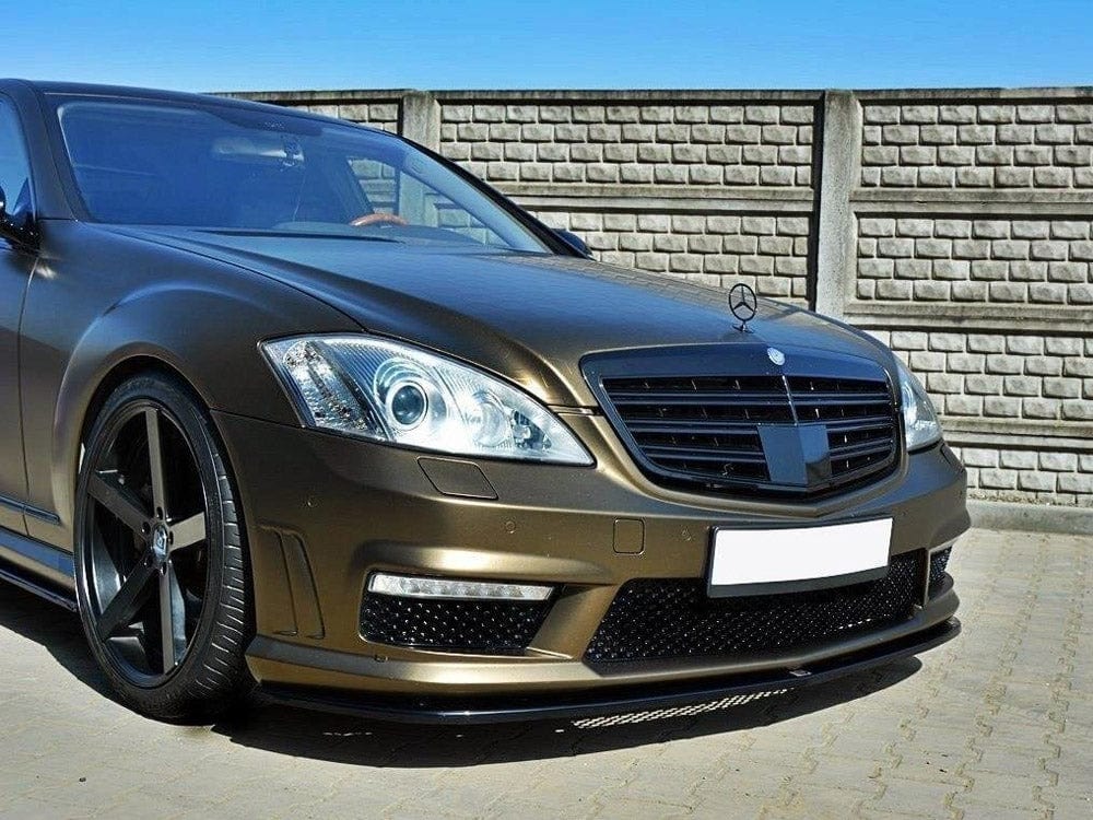 Maxton Design Textured / Yellow Front Splitter Mercedes S-class W221 AMG Maxton Design SR
