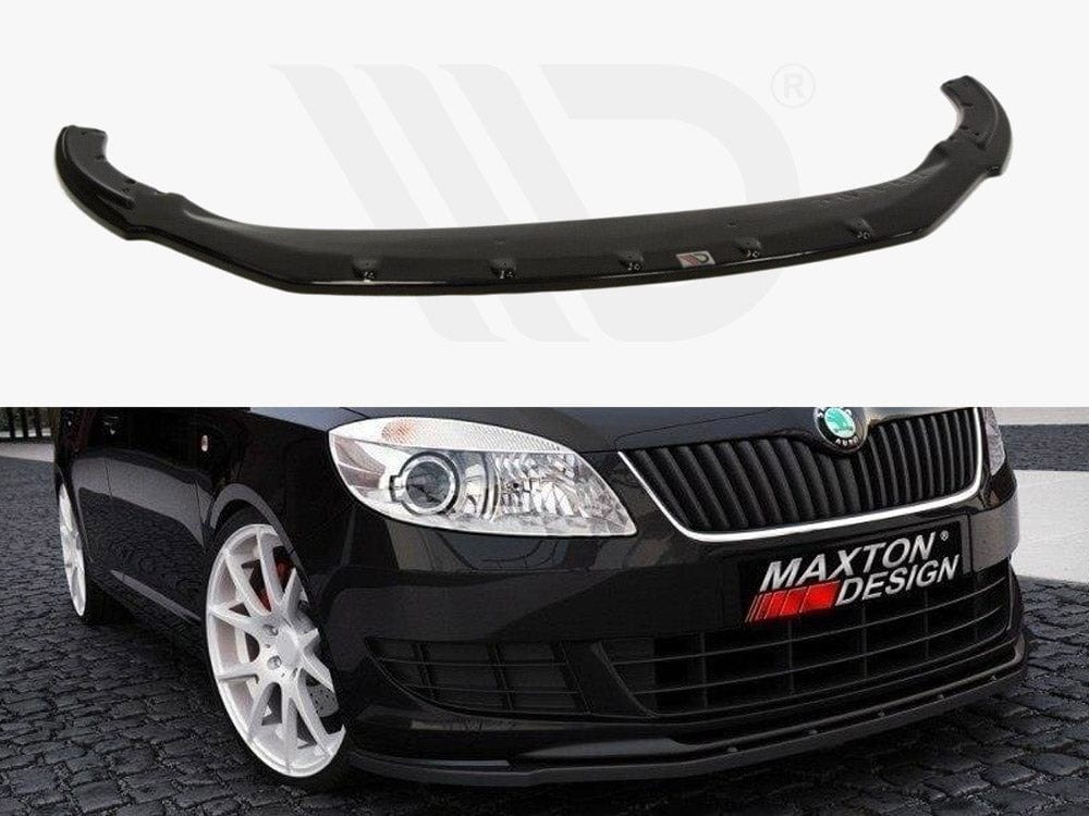 Maxton Design Textured / Yellow Front Splitter Skoda Fabia II Facelif Model, Standard Bumper Maxton Design SR