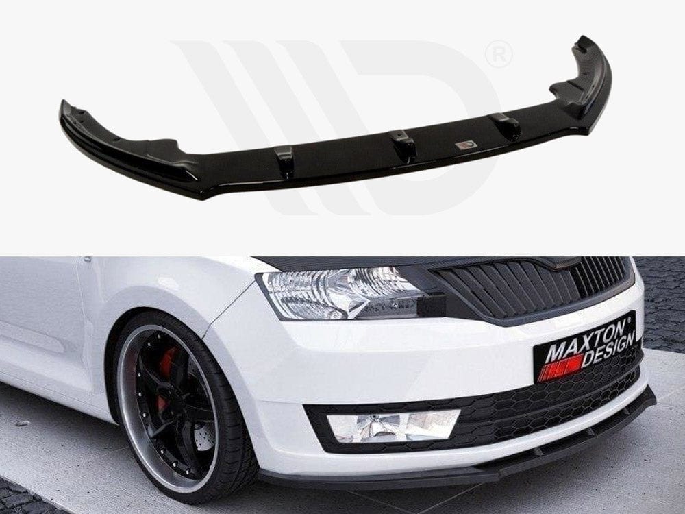Maxton Design Textured / Yellow Front Splitter Skoda Rapid Maxton Design SR