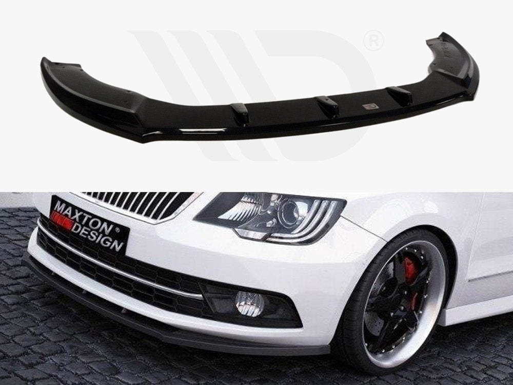 Maxton Design Textured / Yellow Front Splitter Skoda Superb II Facelift Model Maxton Design SR