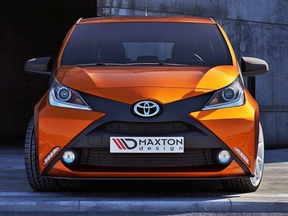 Maxton Design Textured / Yellow Front Splitter Toyota Aygo MK2 Maxton Design SR