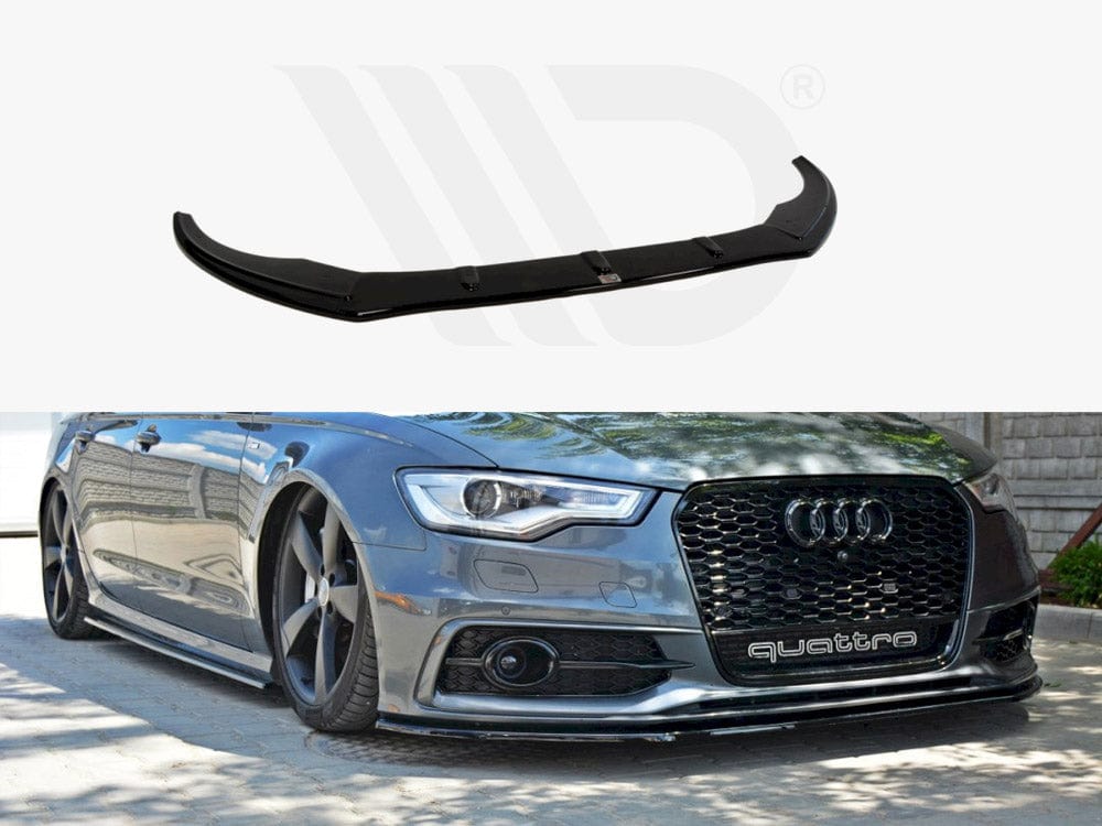 Maxton Design Textured / Yellow Front Splitter V.1 Audi S6 / A6 C7 S-line 2011-2014 Maxton Design SR