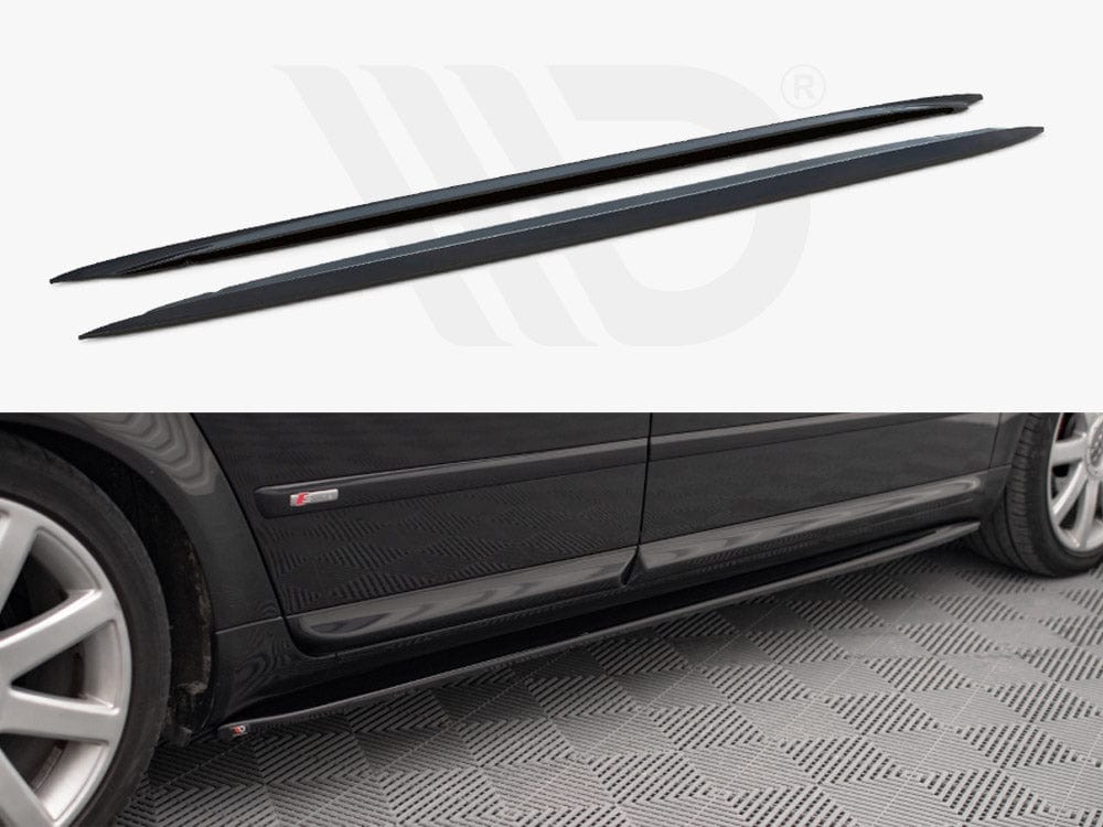 Maxton Design Textured / Yellow Side Skirts Diffusers Audi S4 / A4 / A4 S-Line B6 / B7 Maxton Design SR