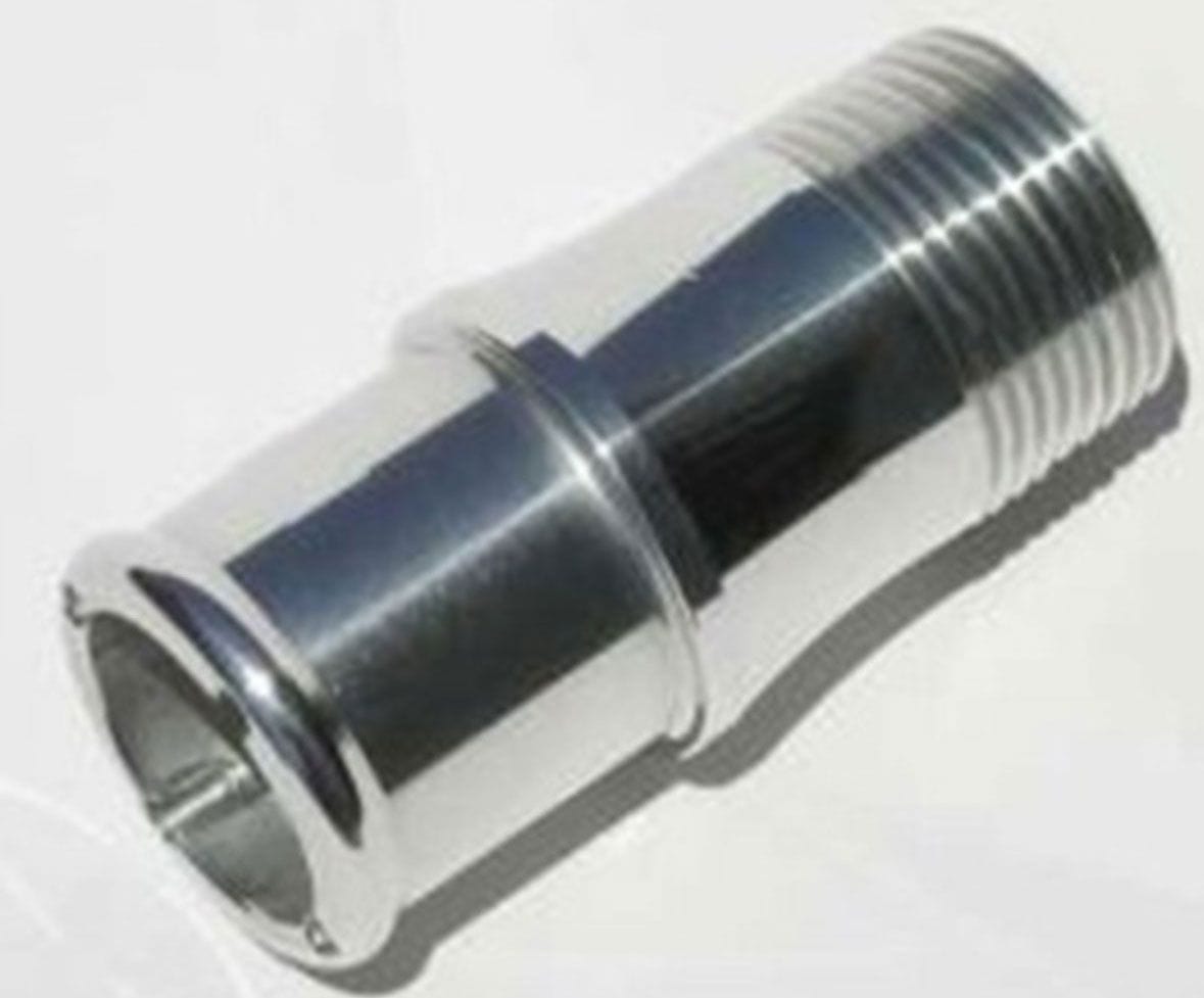 MEZIERE 1 1/4" hose connection Meziere Inlet fitting, for 100 series electric water pumps, Polished Finish MZWP1125U SR