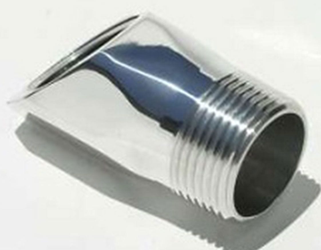 MEZIERE 1" NPT male to 1" NPT female, 45 degree angle Meziere Inlet Fitting Adapter, Polished Finish MZWP1045U SR