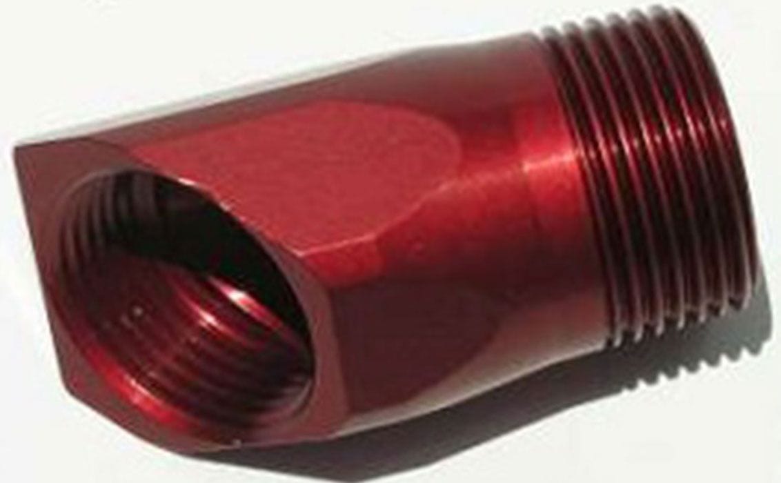 MEZIERE 1" NPT male to 1" NPT female, 45 degree angle Meziere Inlet Fitting Adapter, Red Finish MZWP1045R SR