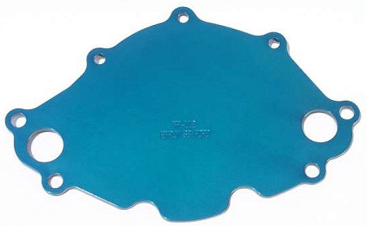 MEZIERE Early 221/289, Mates To WP111 Pump Meziere Small Block Ford Backing plate, Blue Finish MZWP112B SR
