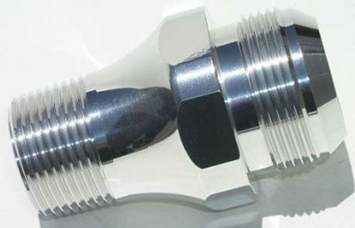 MEZIERE Meziere Inlet Fitting, 100 Series Electric Water Pumps -20AN Chrome Finish MZWP1020C SR