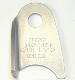 MEZIERE Suit 1-1/4" Tube With 3/8" Hole (Qty: 2) Meziere Weld-On Tab Bent Left 4130 Steel MZCT30212C SR
