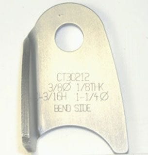 MEZIERE Suit 1-1/4" Tube With 3/8" Hole (Qty: 20) Meziere Weld-On Tab Bent Left 4130 Steel MZCT30212B SR