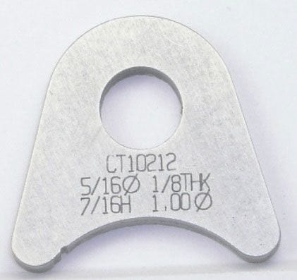 MEZIERE Suit 1" Tube With 5/16" Hole (Qty: 20) Meziere Weld-On Flat Tab 4130 Steel MZCT10212B SR