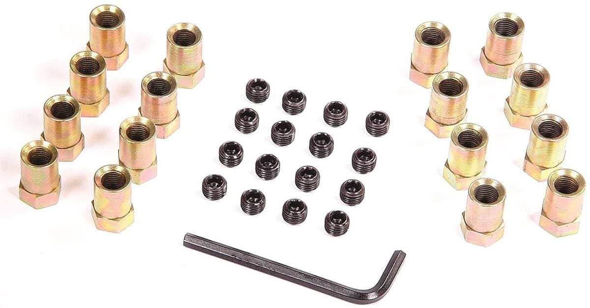 Mr Gasket Suit Small Block Chevy & Ford 289-351 (Except 351C) Mr Gasket Mr Gasket Sure-Lock Rocker Arm Nuts, .540" Shank OD, 3/8" Stud Size, Gold Tone F SR