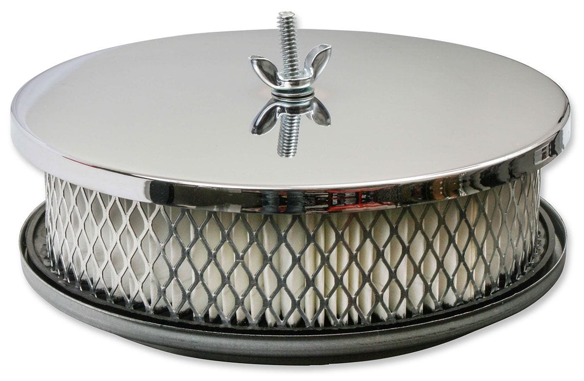 MRG Fits 5-1/8" Carburettor Neck Mr Gasket Mr Gasket Chrome Air Cleaner 6-1/2"Dia x 2"H with Paper Element MG1486 SR