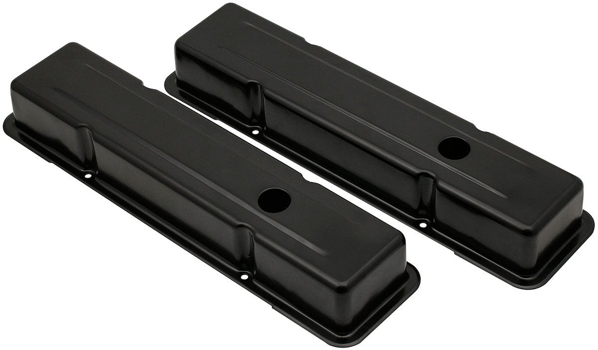 MRG Steel Valve Covers, STD Height, Black Steel Valve Covers, STD Height, Black SR