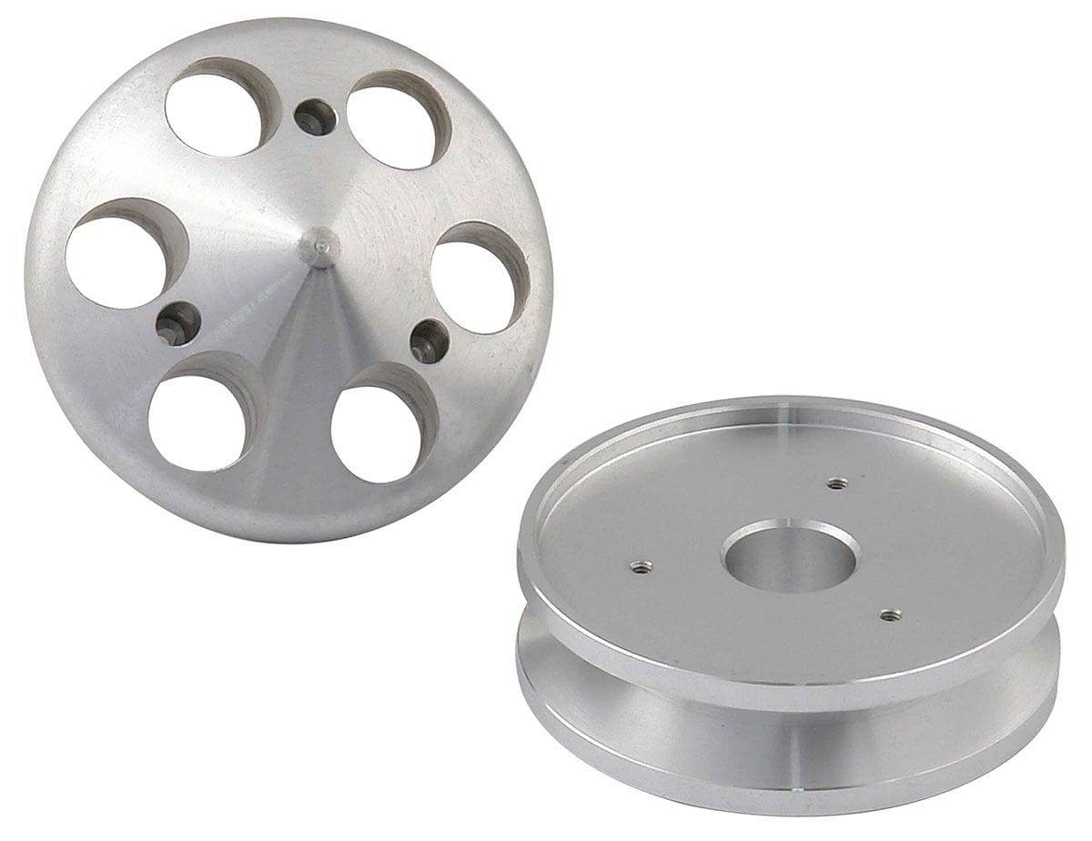 MRG Suit Small Block Chevy Mr Gasket Mr Gasket Billet Style Aluminium Alternator Pulley with Nose Piece - Single Groo SR