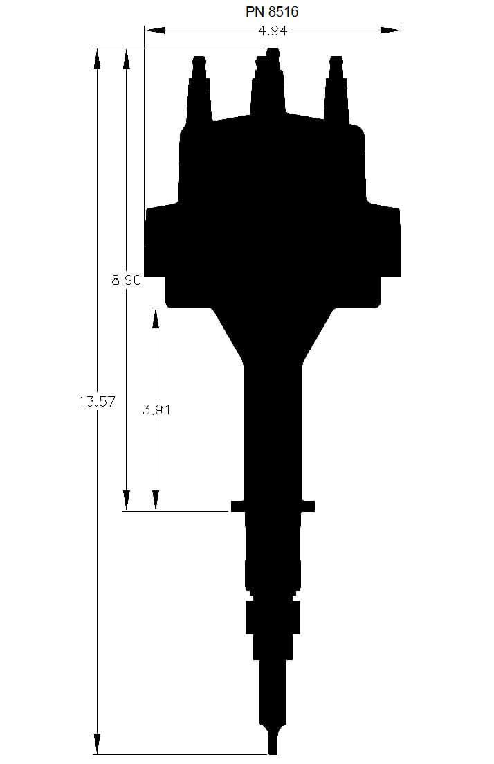 MSD AMC Jeep 232-258-4.0L 6 Cyl, Magnetic Trigger, Vacuum Advance MSD Pro-Billet Distributor MSD8516 SR
