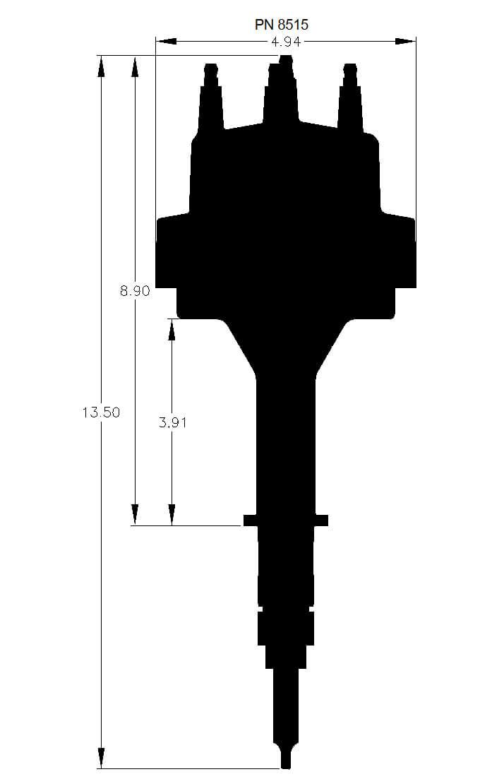 MSD Chevy 194-230-250-292 L6, Magnetic Trigger, Vacuum Advance MSD Pro-Billet Street Distributor MSD8515 SR