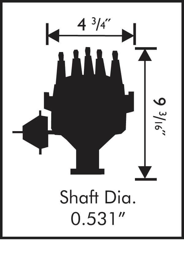 MSD Ford, Y Block 239-256-272-292-312, Magnetic Pickup, Vacuum Advance MSD Pro-Billet Ready-To-Run Distributor MSD8383 SR