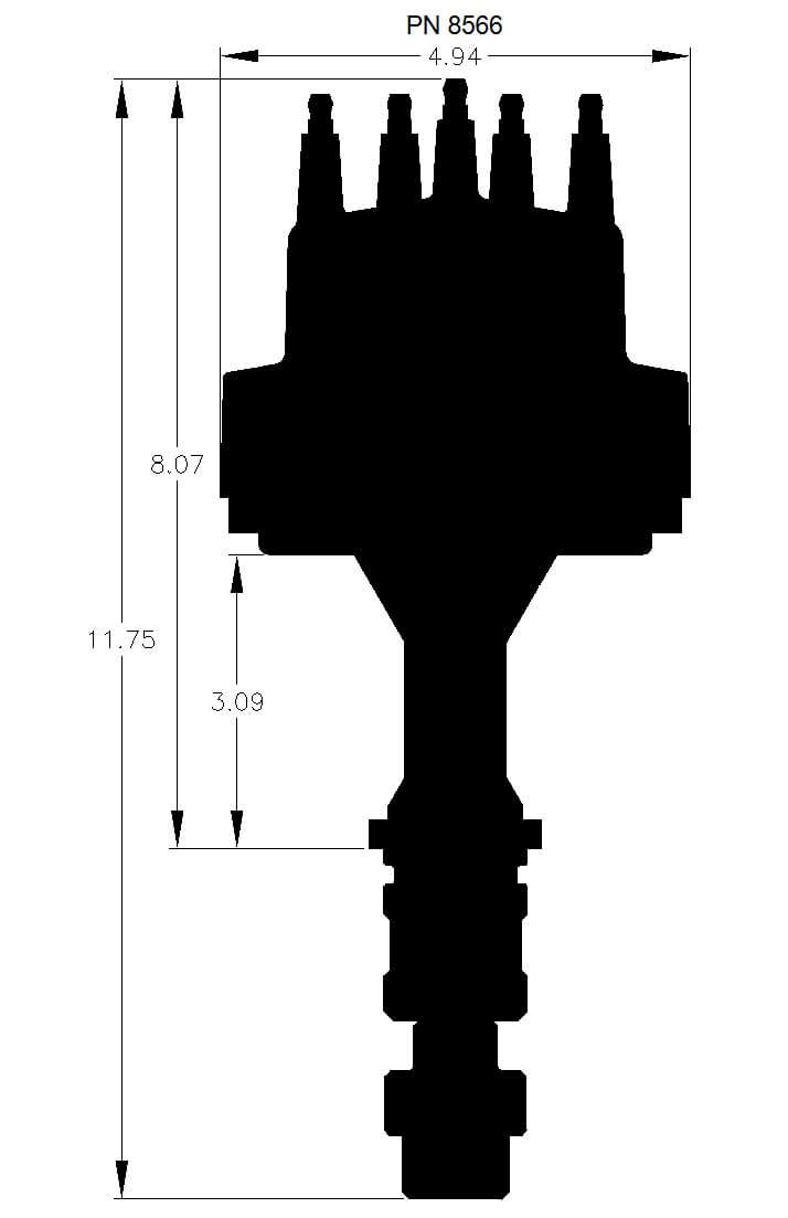 MSD Oldsmobile V8 260-455, Magnetic Trigger, Mechanical Advance MSD Pro-Billet Distributor MSD8566 SR