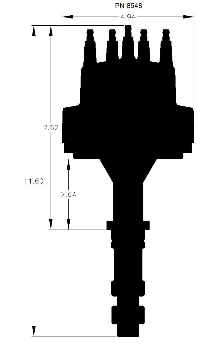 MSD Suit Buick 215-350, High Output Magnetic Trigger, Mechanical Advance MSD Pro Billet Distributor MSD8548 SR