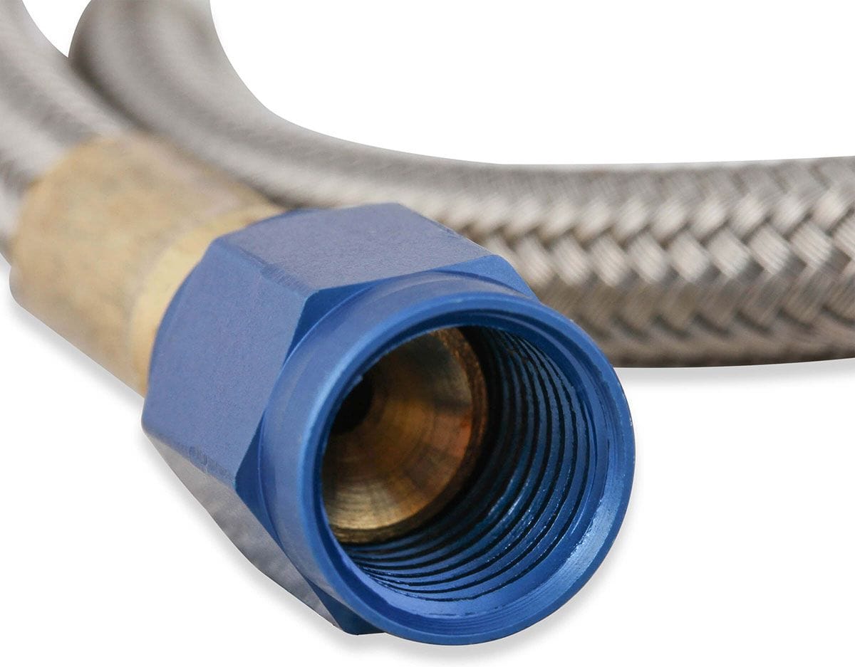 Nitrous Oxide Systems 18ft. Length. With Blue Ends Nitrous Oxide Systems -3AN Stainless Steel Bradided Hose NOS15050 SR