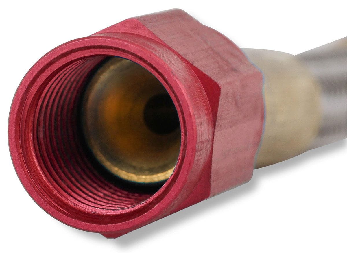 Nitrous Oxide Systems 18ft. Length. With Red Ends Nitrous Oxide Systems -3AN Stainless Steel Bradided Hose NOS15051 SR