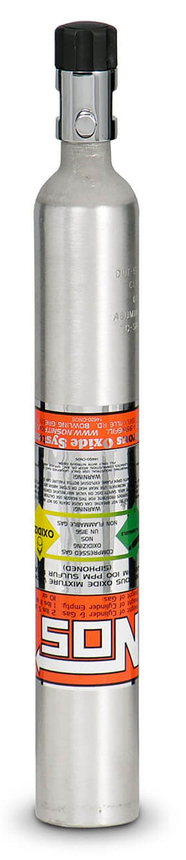 NOS 14.25" x 2" dia. With Mini Hi-Flo Valve Nitrous Oxide Systems Nitrous Bottle 10oz (Aluminium) NOS14700 SR