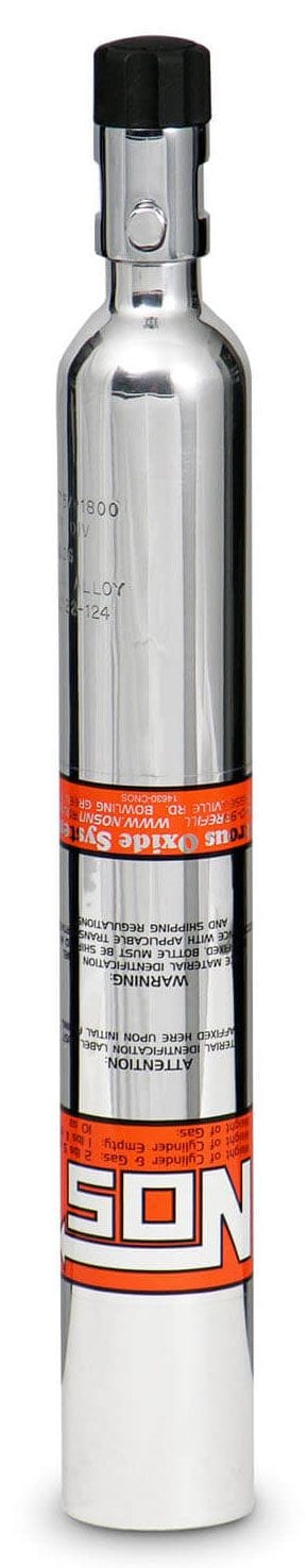 NOS 14.25" x 2" dia. With Mini Hi-Flo Valve Nitrous Oxide Systems Nitrous Bottle 10oz (Polished) NOS14700-P SR