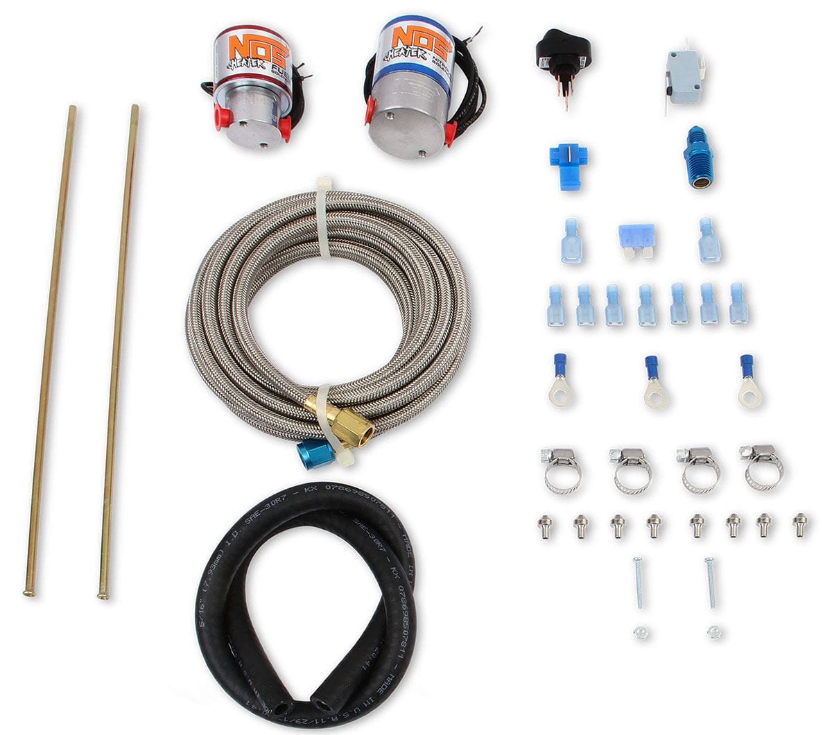 NOS 150-250 Horsepower. Suit Square-Bore Carbs. Nitrous Oxide Systems Cheater Single Stage Nitrous Kit NOS02001 SR