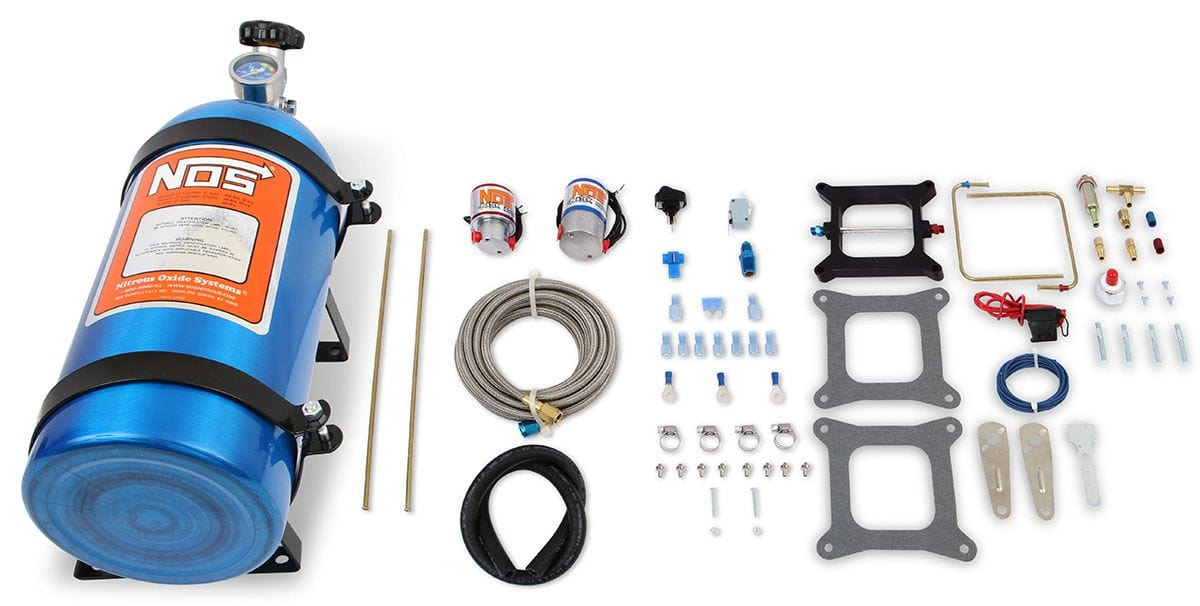 NOS 150-250 Horsepower. Suit Square-Bore Carbs. Nitrous Oxide Systems Cheater Single Stage Nitrous Kit NOS02001 SR