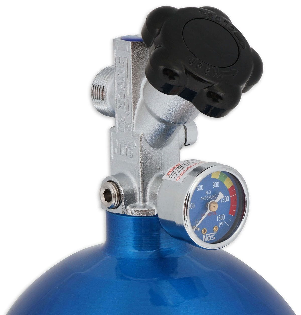 NOS 27" x 7" dia. With Hi-Flo Valve Nitrous Oxide Systems Nitrous Bottle 15-lb. (Electric Blue) NOS14750 SR