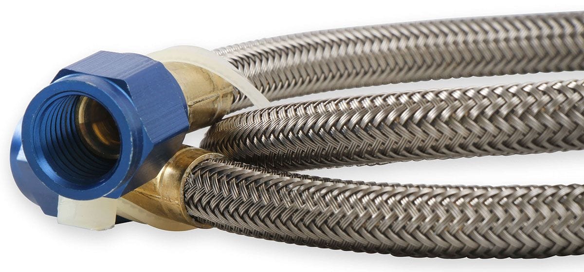 NOS 2ft. Length. With Blue Ends Nitrous Oxide Systems -4AN Stainless Steel Bradided Hose NOS15230 SR