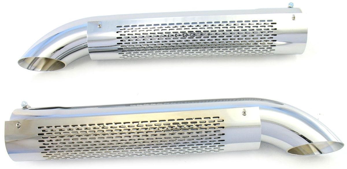 PATRIOT 3-1/2" Inlet, 26" L X 3-1/2" O.D Patriot Exhaust Chrome Shielded Side Exhaust Turnouts PATH3824 SR